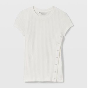 Club manaco Side Snap Ribbed Top brand new with tags size small in white